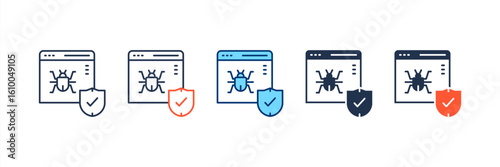 Web Security icon set multiple style collection