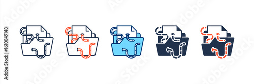 Infected Folder icon set multiple style collection
