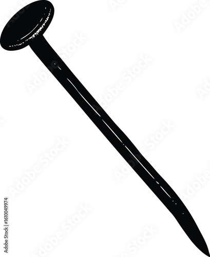 bent nail on white background.eps