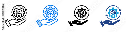 Monetary icon set multiple style collection