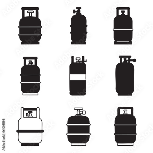 Various Gas Tank Silhouette Collection for Commercial and Home Use
