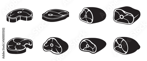 Various Meat Cuts Vector Illustration For Butcher Shop Designs