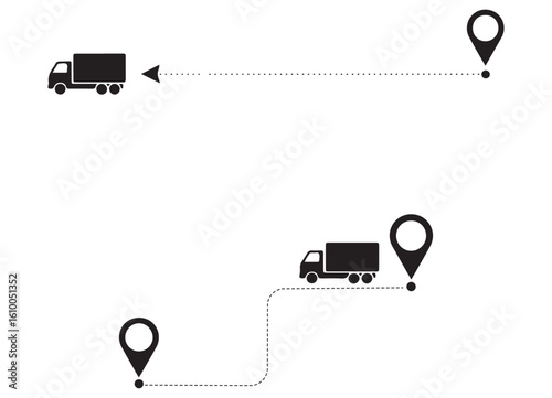 Delivery Truck Route Vector Illustration For Business Logistics