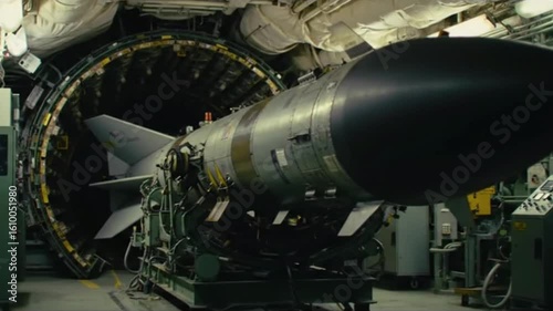 Tomahawk Cruise Missile (BGM-109) Being Loaded into a Submarine Launch System