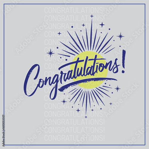 Bright Celebration Congratulations Banner with Starburst