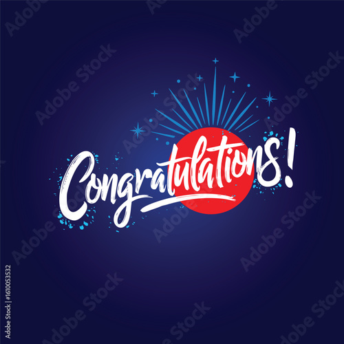 Elegant Congratulations Typography on Dark Background