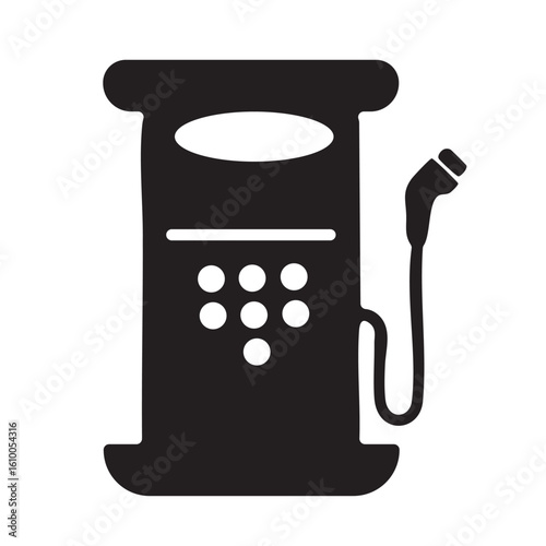 Modern Charging Station Silhouette for Electric Vehicle Infrastructure