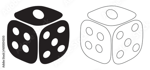 Dice Cube Illustration for Games and Random Number Generation
