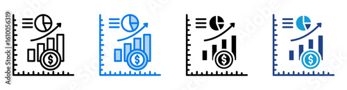 Revenue icon set multiple style collection