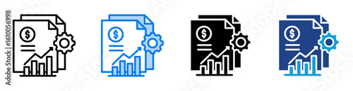 Statement icon set multiple style collection