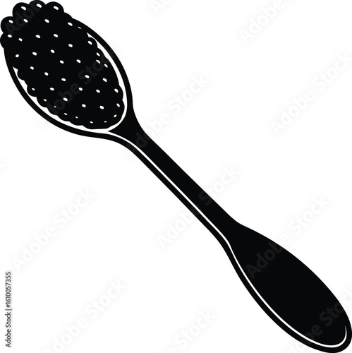 caviar spoon on white background.eps