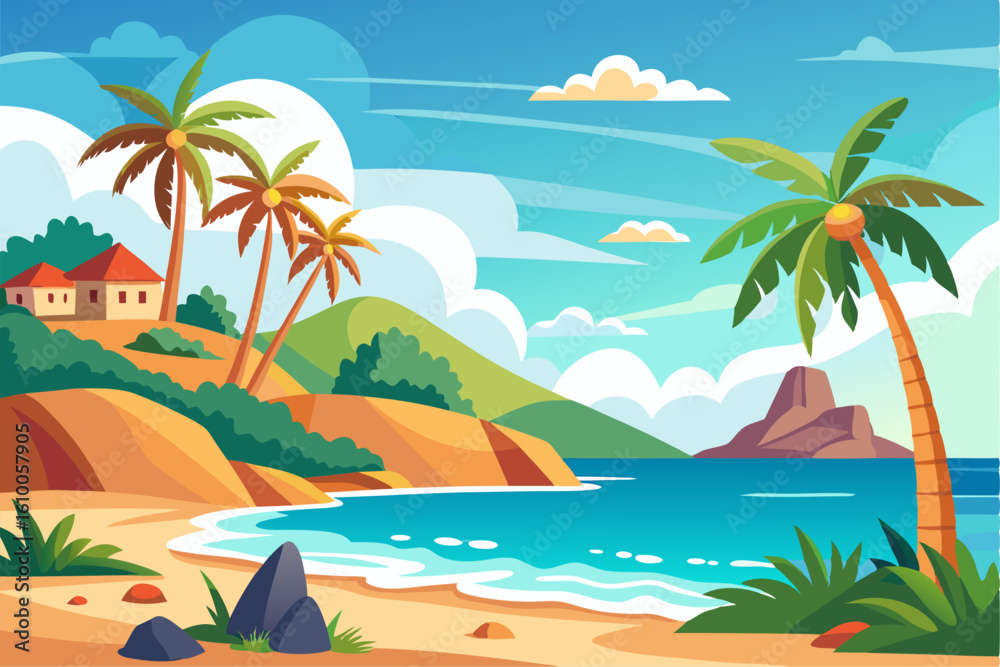 Obraz premium Perfect for summer, vacation, travel, tourism, and nature themes in web design, advertisements, and educational materials.