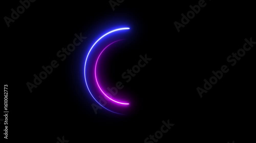 Wallpaper Mural Abstract glowing neon Circle frame background animation , neon ring background . Torontodigital.ca