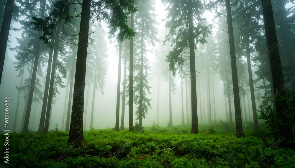 Obraz premium Misty forest scene (4)