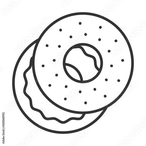 Bagel Icon Outline Style. Vector Illustration Design
