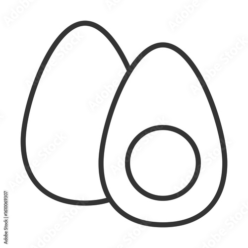 Egg Boil Icon Outline Style. Vector Illustration Design