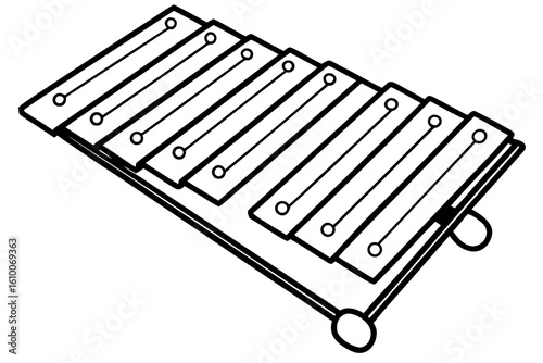 Simple xylophone silhouette on a clean white background