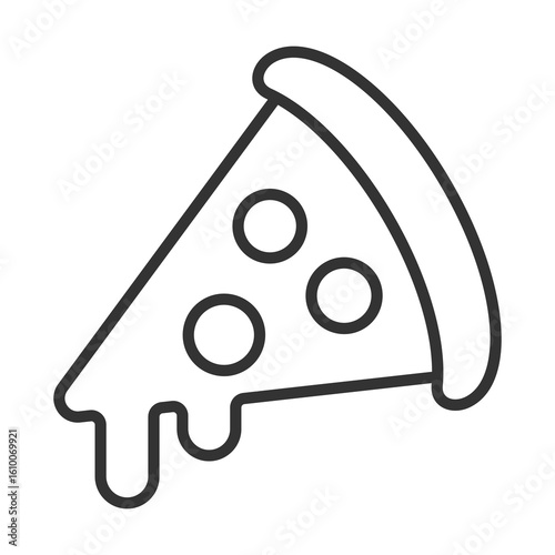 Pizza Icon Outline Style. Vector Illustration Design