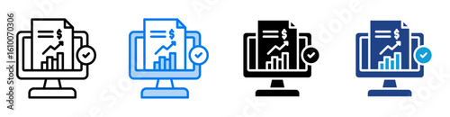 Ledger icon set multiple style collection