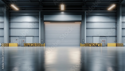 Roller metal door warehouse building interior safety entrance gate
