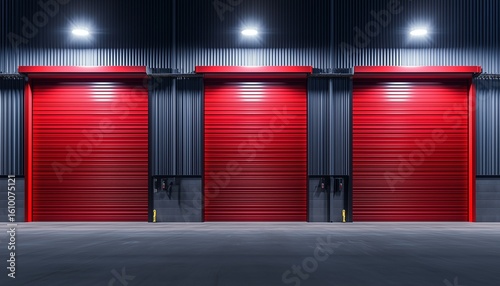 Roller metal door warehouse building interior safety entrance gate