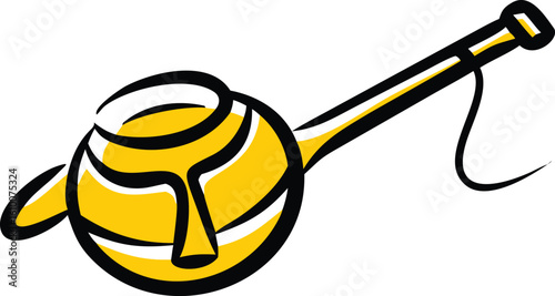 Berimbau silhouette on white background for music projects