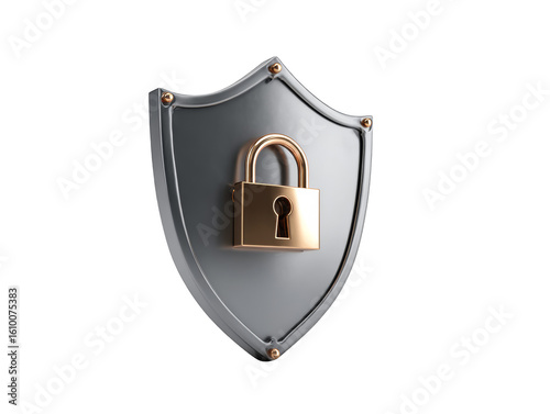 Secure shield and padlock symbolizing data protection and online safety measures