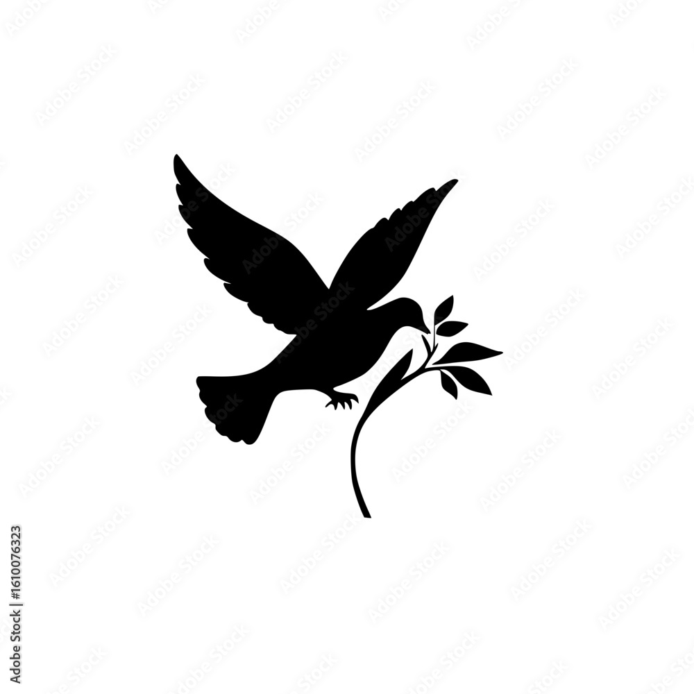 Fototapeta premium vector silhouette of a pigeon 