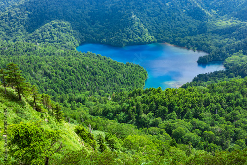 blue lake in the mountains