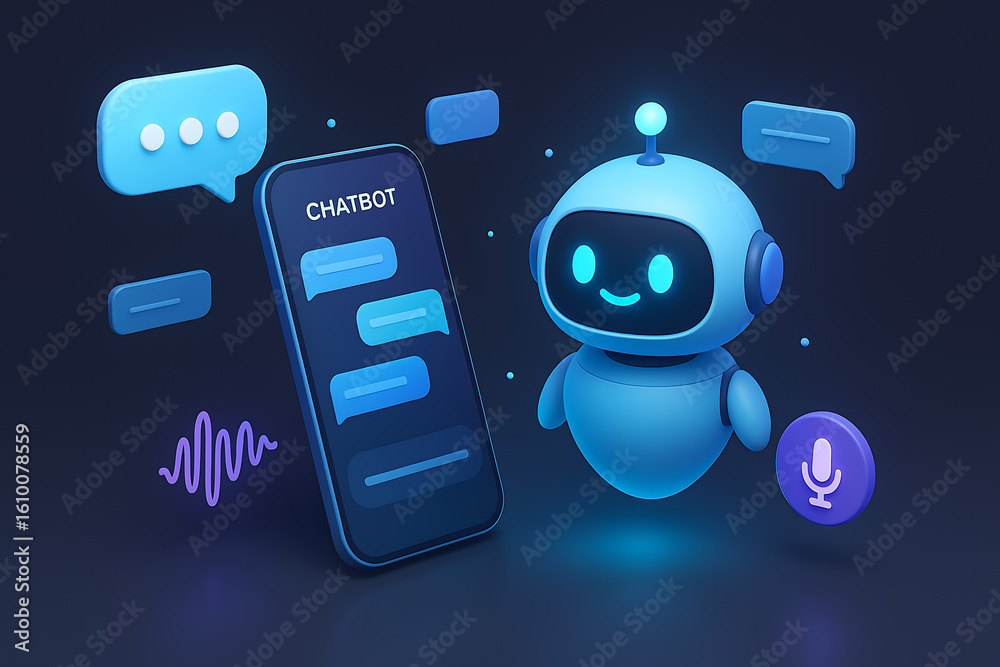 AI Chatbots robot and chatting in smartphone
