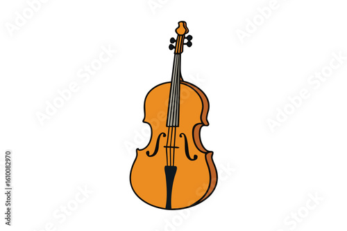 Elegant cello silhouette on a clean white background