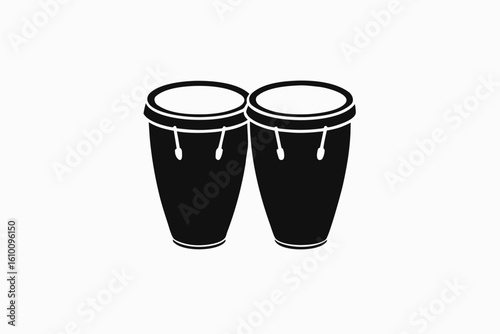 Conga drum silhouette on a clean white background