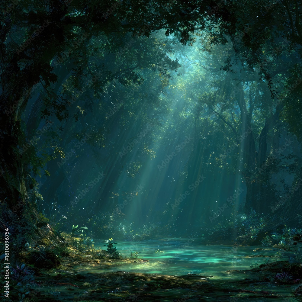 Obraz premium Enchanted forest scene