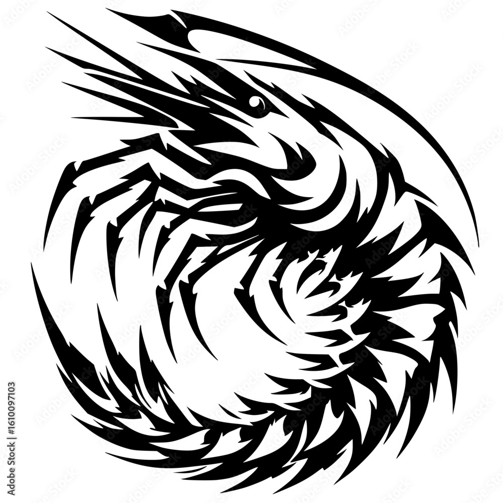 Obraz premium Shrimp design silhouette