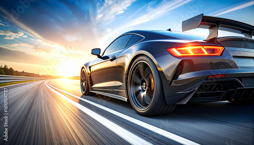 race car on the road