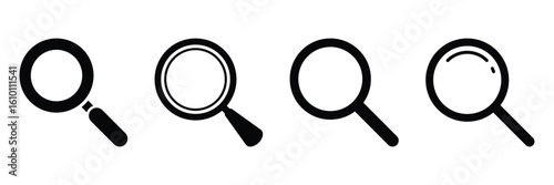 Simple set of vector search icon. Vector magnifying glass icon, magnifying glass icon symbolizing discovery and exploration