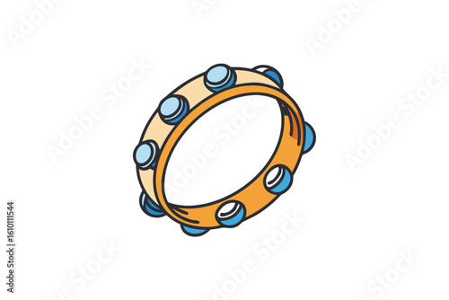 Tambourine silhouette on a clean white background