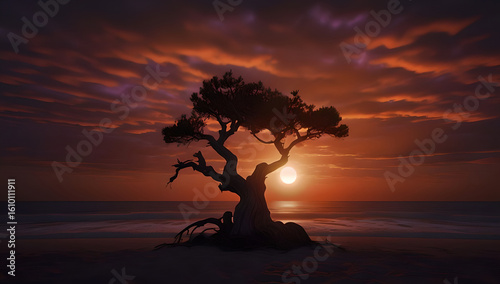 Tranquil Wooden Walkway to Red Lighthouse Sunset Scene Virtual Backgrounds (1)