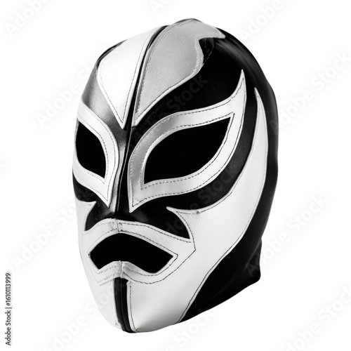 Traditional Wrestling Mask in Black and White Design