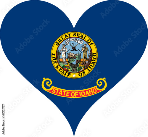 Idaho heart symbol reflecting love and patriotism in the USA