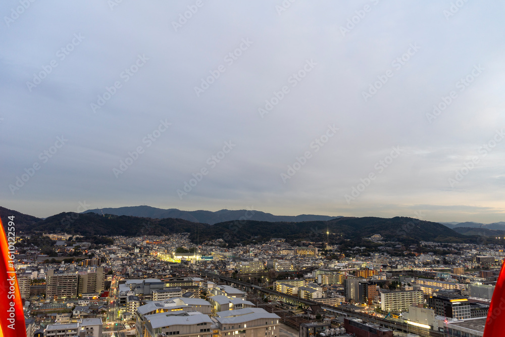 Fototapeta premium A night view of Kyoto city from Nidec Kyoto Tower