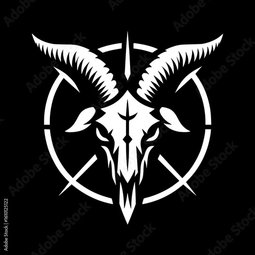 Baphomet head silhouette