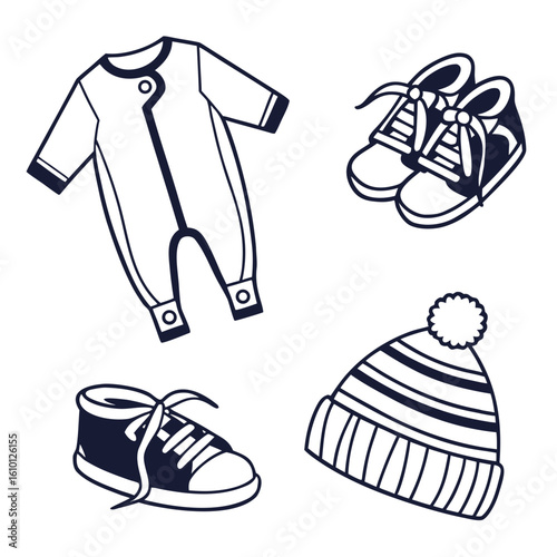 Baby clothes and shoes set onesie booties