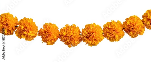 Bright orange marigold flower garland