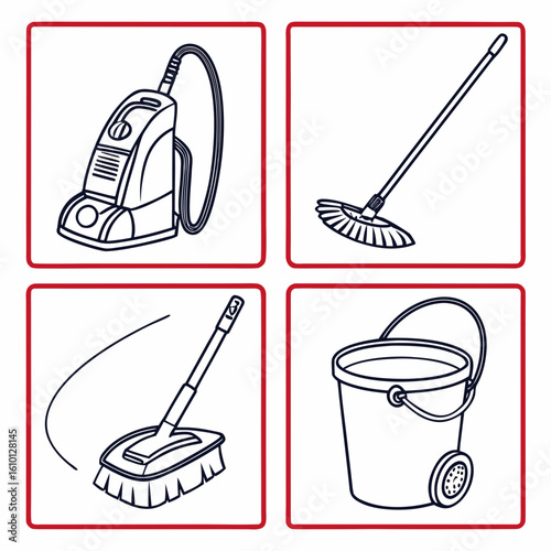 Cleaning tools vacuum broom mop bucket with wheels vacuum cleaner