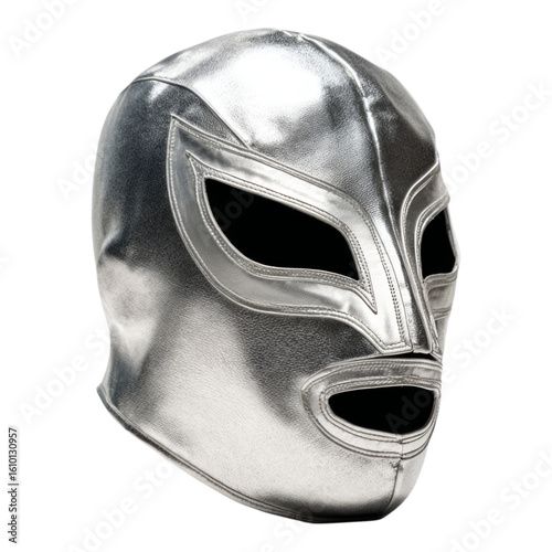 Silver Wrestling Mask Isolated on White Background