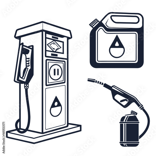 Fuel pump gas can and nozzle gasoline
