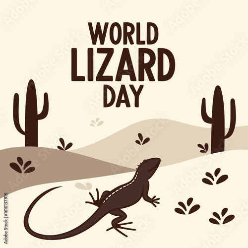 WORLD LIZARD DAY vector illustration