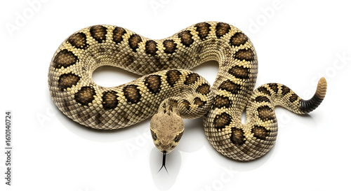 Wallpaper Mural Spotted Rattlesnake Coiled and Sticking Tongue Out on White Background Torontodigital.ca