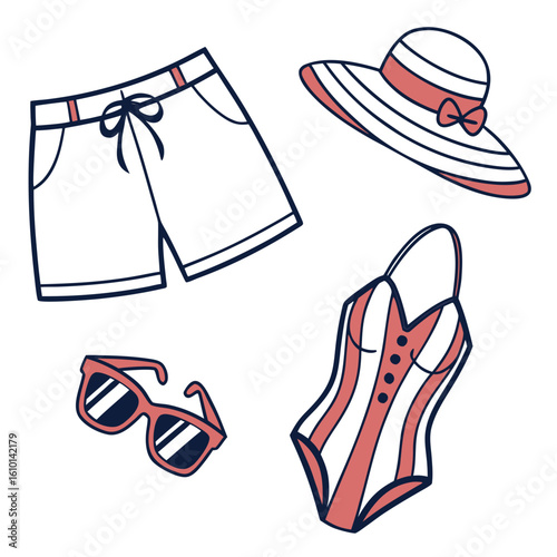 Summer Beachwear Essentials shorts swimsuit